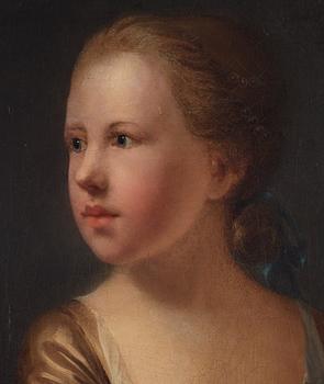 Per Krafft d.ä. Attributed to, Young girl i brown dress.