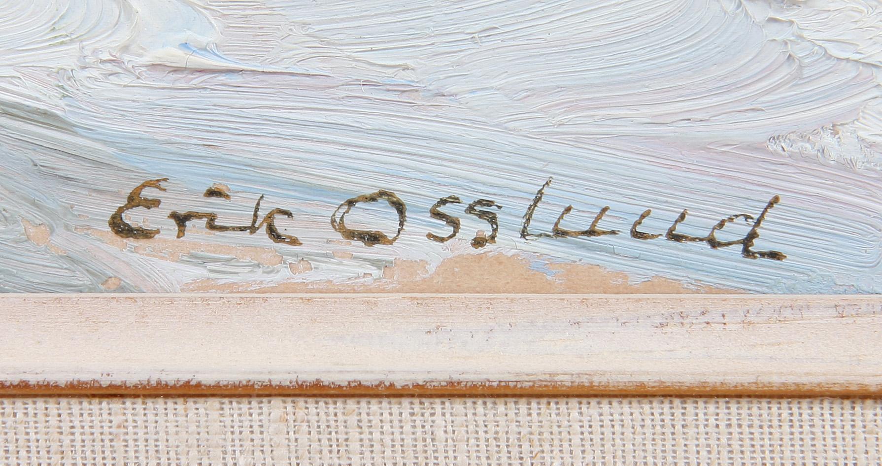 ERIK OSSLUND, olja på pannå, sign.