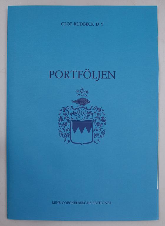 OLOF RUDBECK DY, mapp, "Portföljen", Faksimil av fågelplanscher, 1900-talets andra hälft.