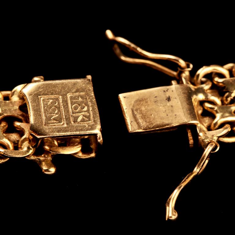 ARMBAND, 18k guld, 1900-talets senare hälft. Vikt 24 g.