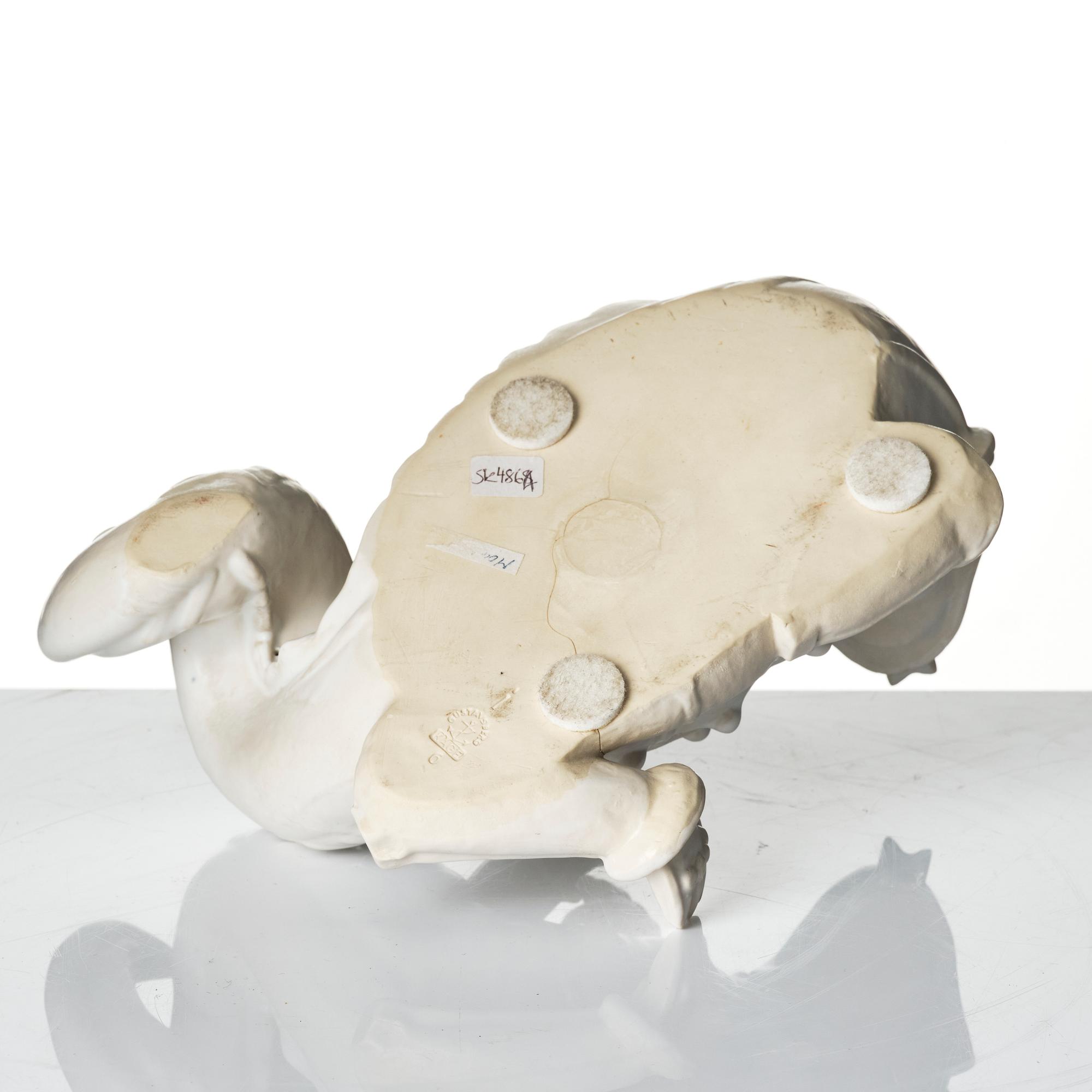 Wilhelm Kåge, two ceramic sculptures av dragons, Gustavsberg, ca 1940.