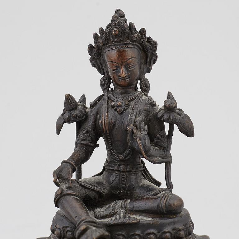 GUDOM/BODHISATTVA, kopparlegering, tibet/sinotibetansk, 1900-tal.