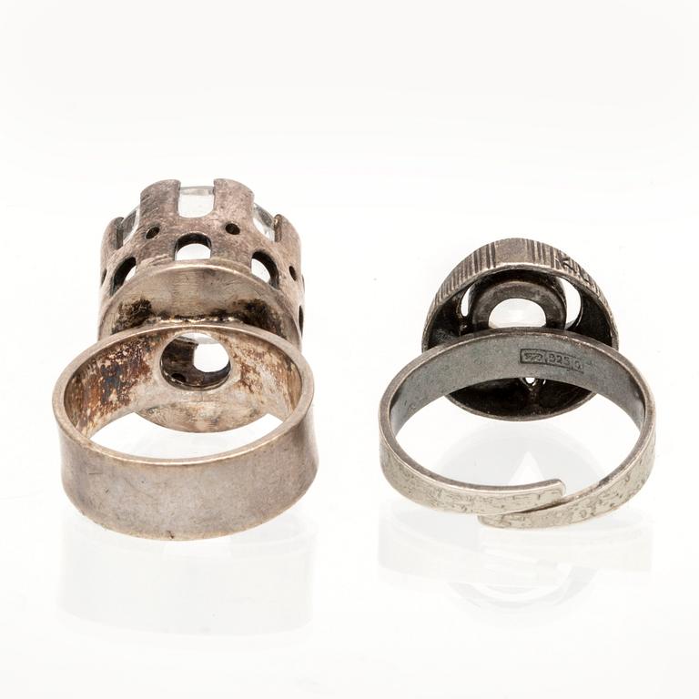 Silver jewellery, rock crystal, Karl Laine, Stigbert and others, 6 lots.