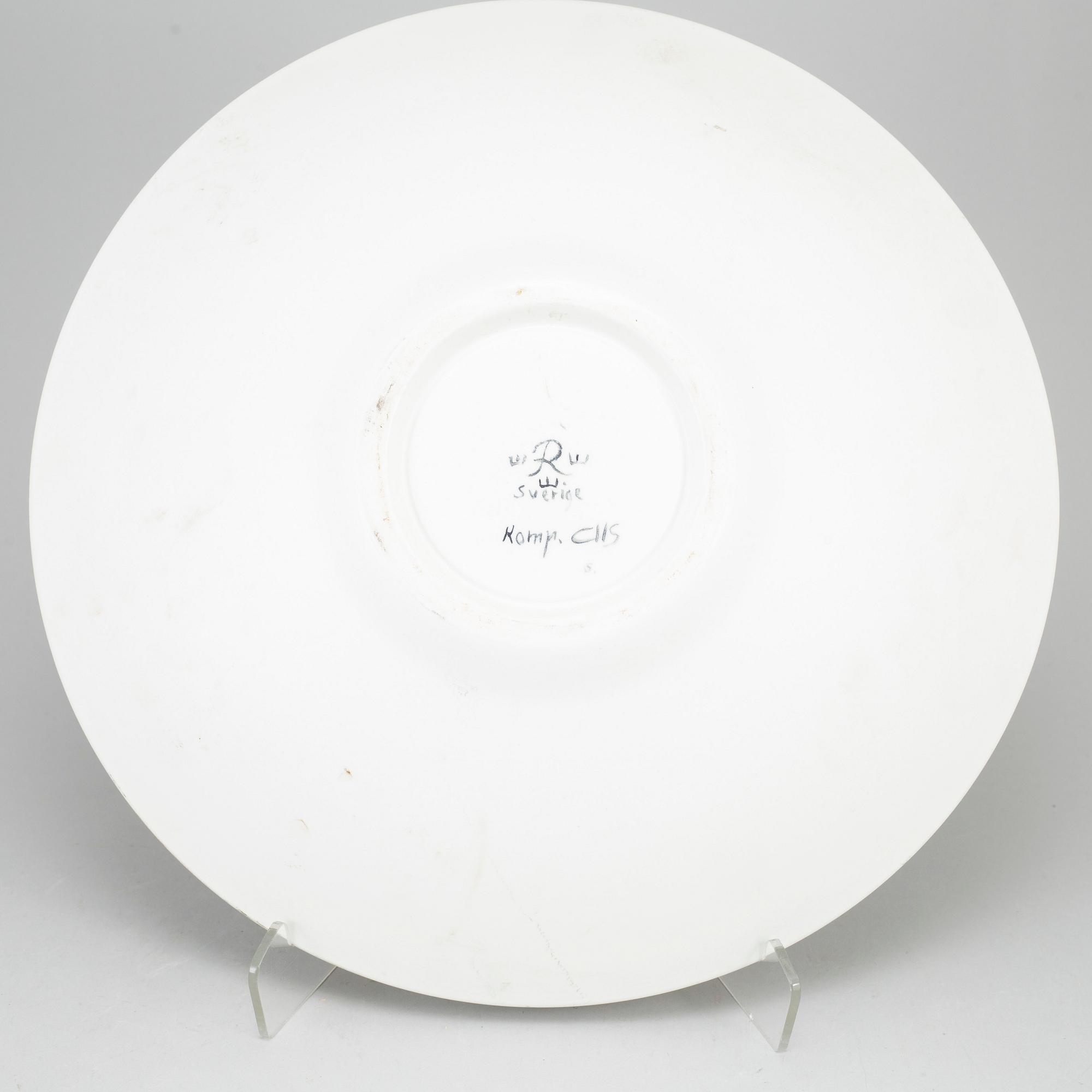 CARL-HARRY STÅLHANE & OSKAR DAHL, three stoneware plates, Rörstrand, Sweden, mid 20th century.