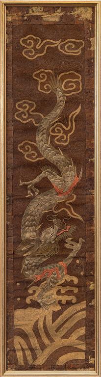 Sidenbroderi, Kina, 1800/1900-tal.