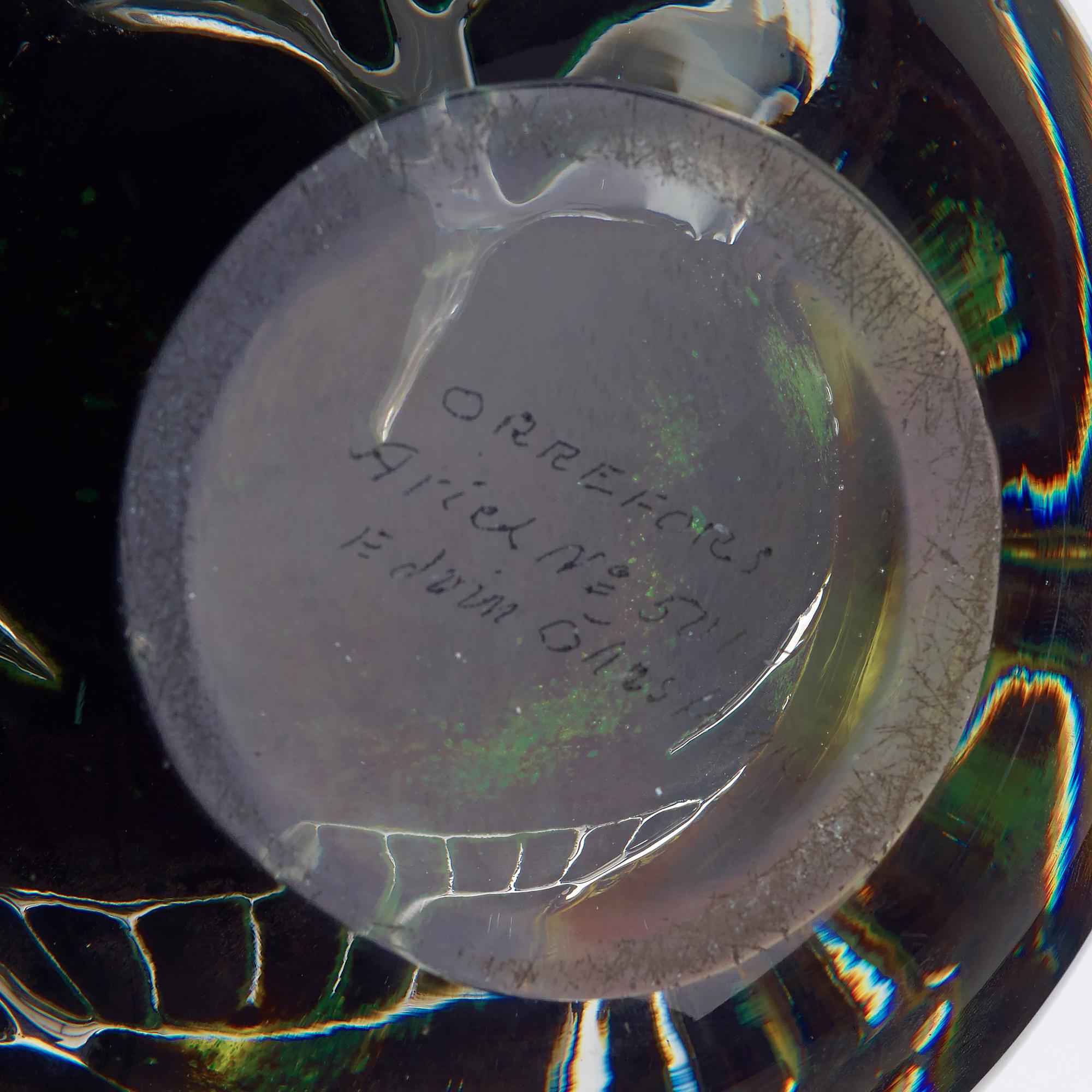 EDVIN ÖHRSTRÖM, vas, glas, "Assyrisk prinsessa" Ariel, Orrefors 1957.