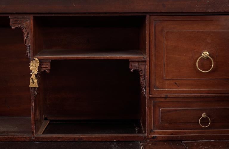 A French Directoire late 18th century mahogany cylinder bureau.