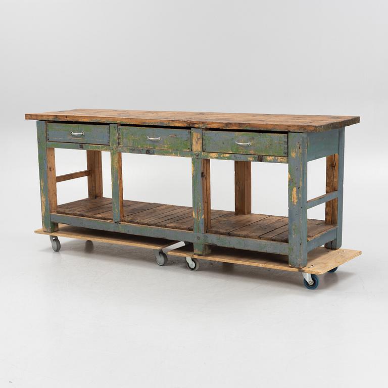 A farm house style sideboard/working bench, first half of the 20th century.