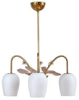55. Paavo Tynell, A THREE-LIGHT CEILING LAMP.
