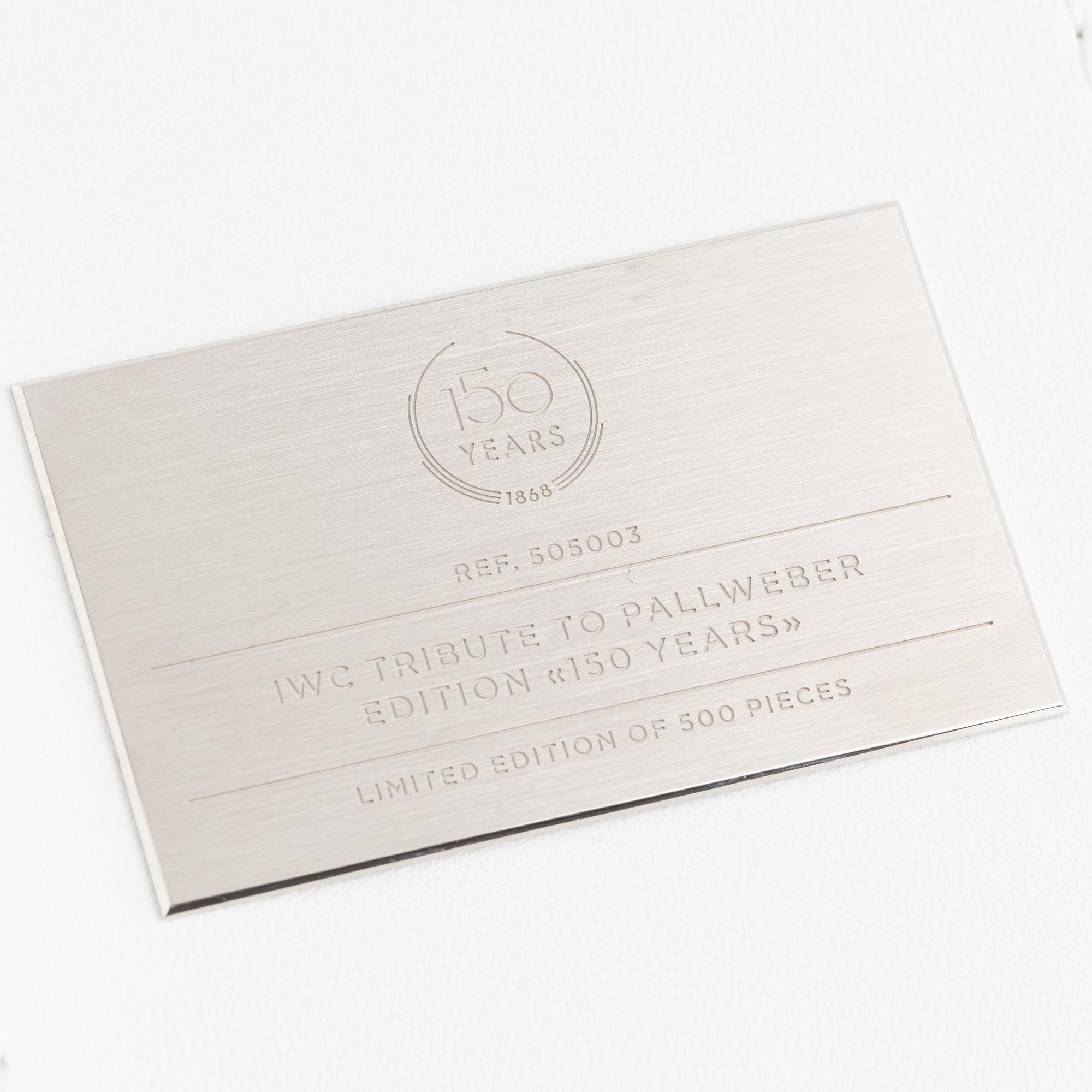 IWC Tribute to Pallweber 150 Years