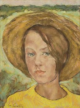 587. Lotte Laserstein, Girl in a sun hat.
