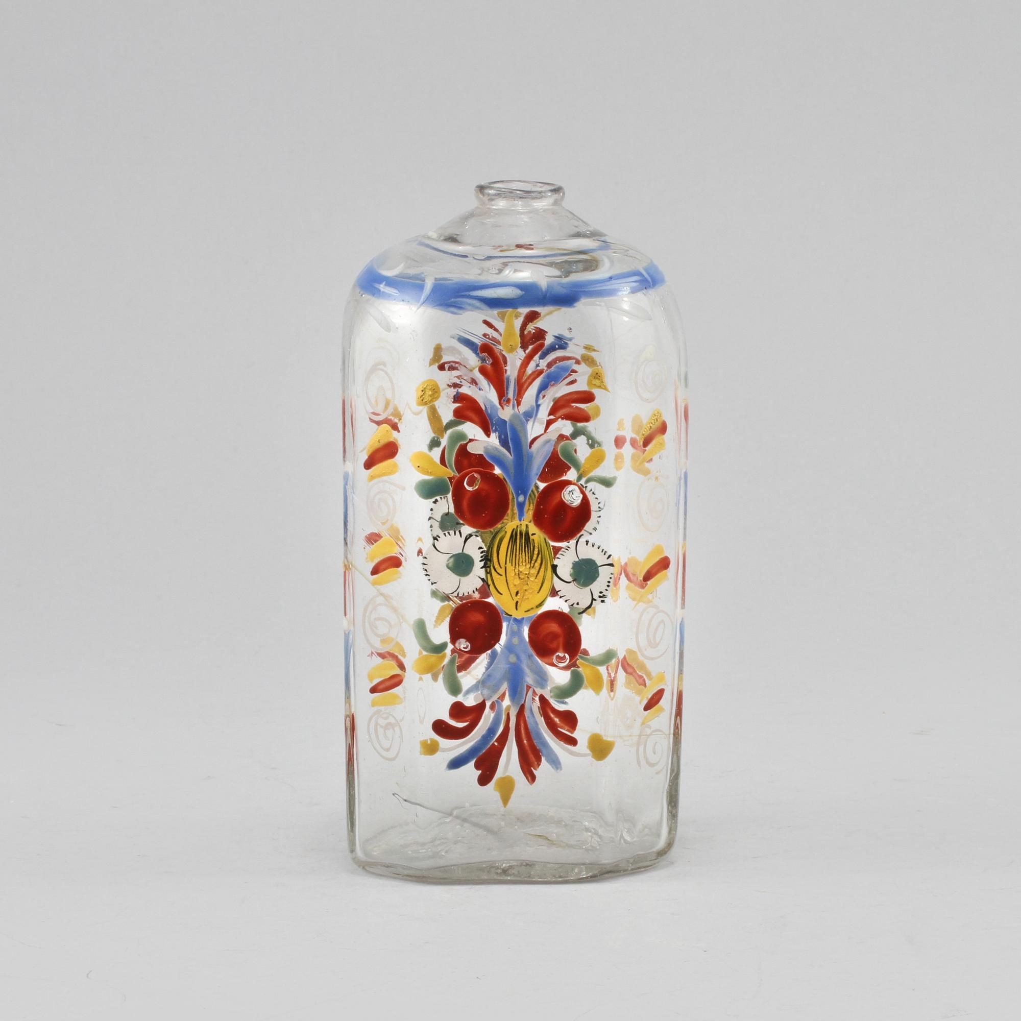 FLASKA, glas, omkring år 1900.