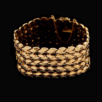 ARMBAND, 18 k guld, fantasilänk, vikt ca 55 g.