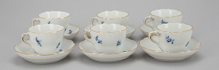 KOPPAR med FAT, 6 par, Meissen stämpel 1934-72.