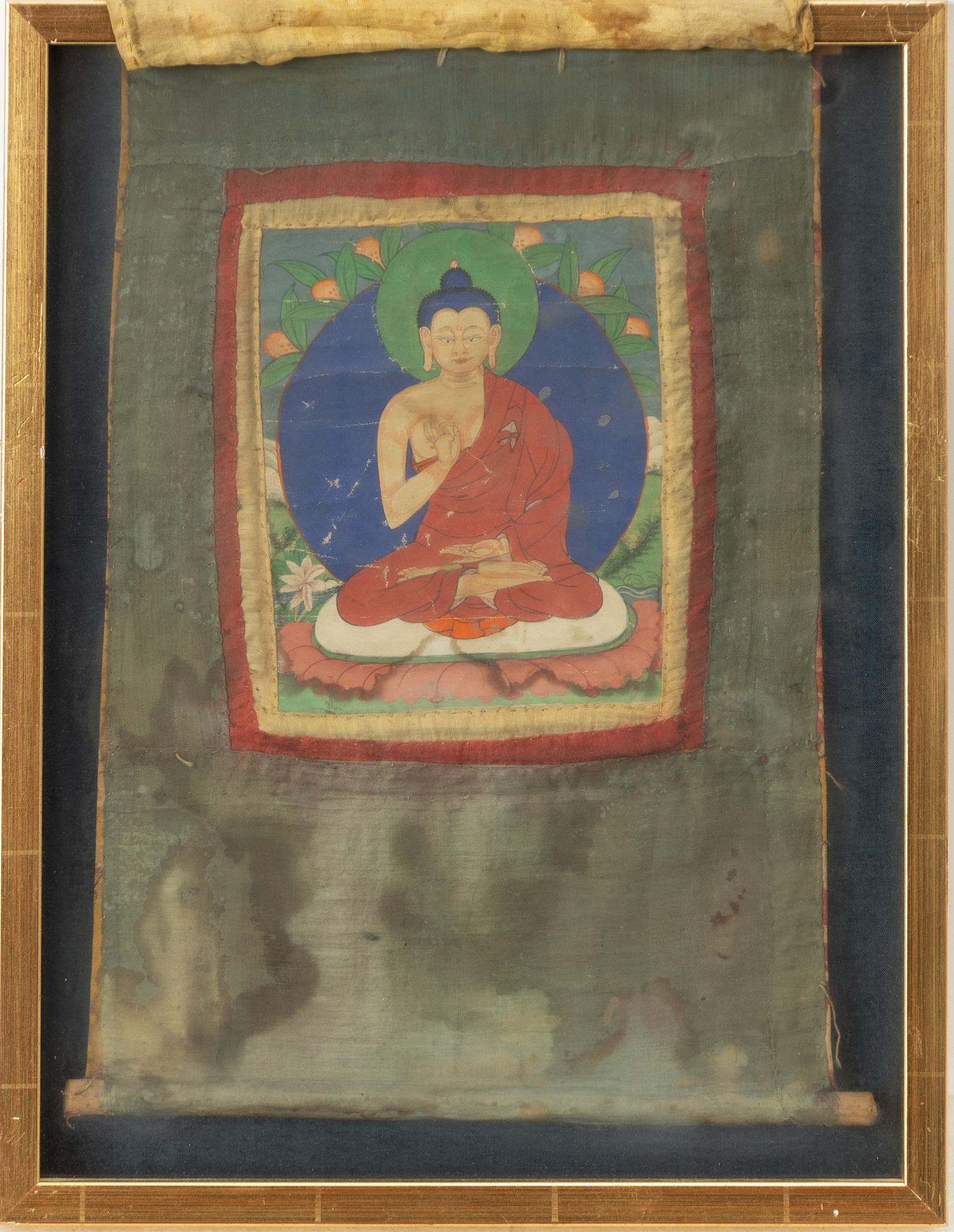 Oidentifierade konstnärer, Buddhistiska motiv, fyra stycken, Tibet, 1900-tal.
