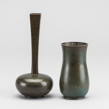 Two bronze vases from GAB in Stockholm, 1930s.
