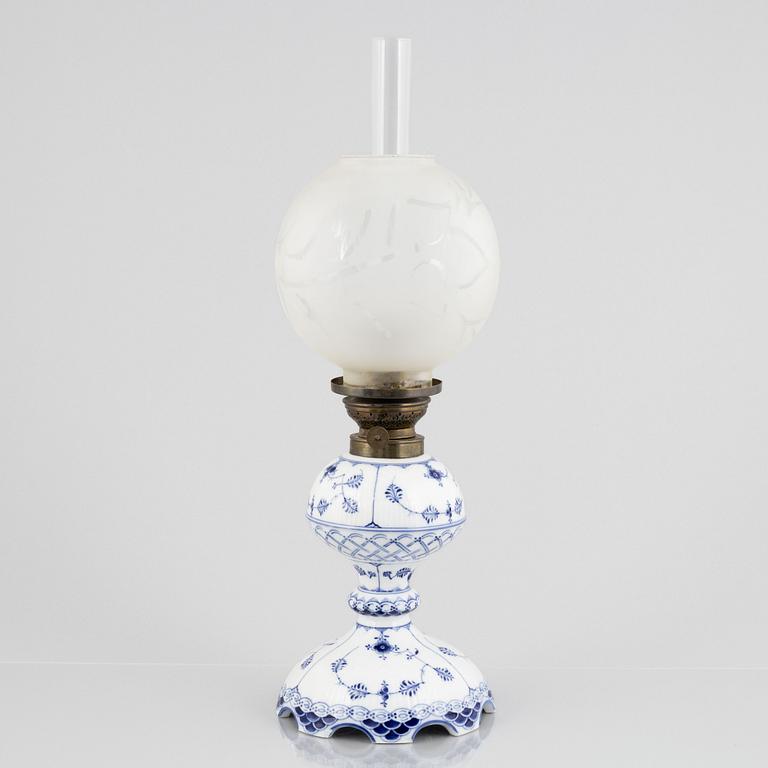 A 'Blue Fluted Half Lace' porcelain lantern, Royal Copenhagen, 1893-1900.