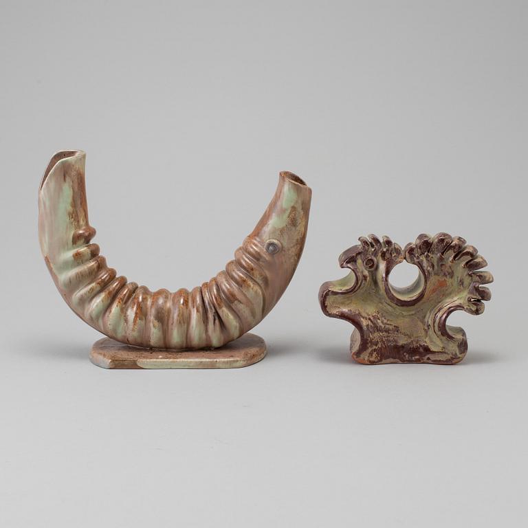 BORIS STOJKOV, 2 stycken skulpturer, keramik. Signerade och daterade 1974.