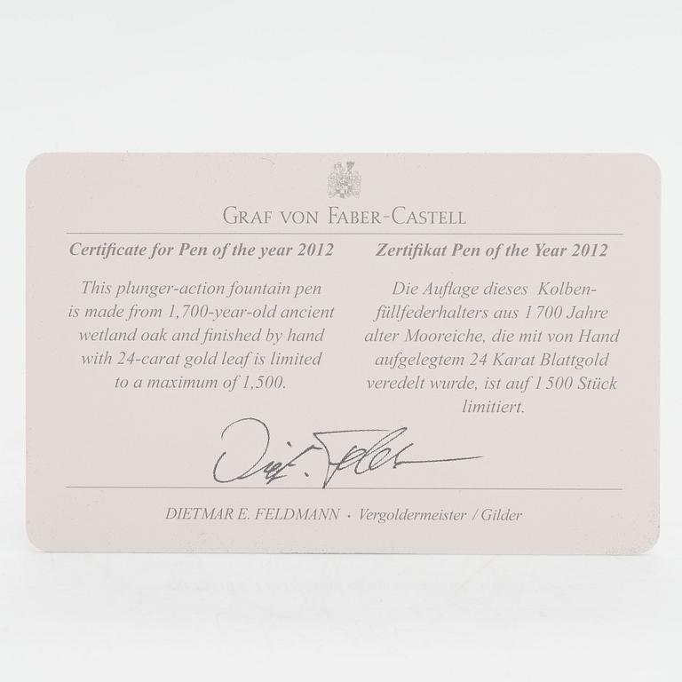 Graf von Faber-Castell, reservoarpenna, "Pen of the Year", numrerad 184/1500. 2012.