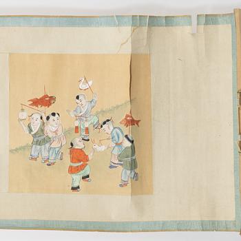 A painting of 'boys' at play by anonymous artist, late Qing dynasty.