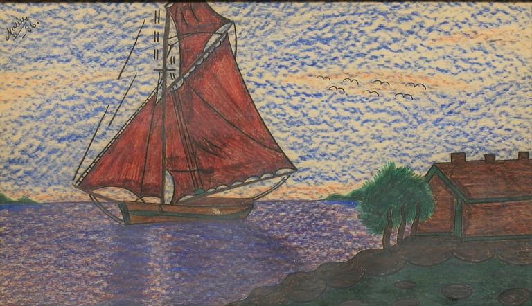 VERNER MOLIN, krita, sign och dat 1936.