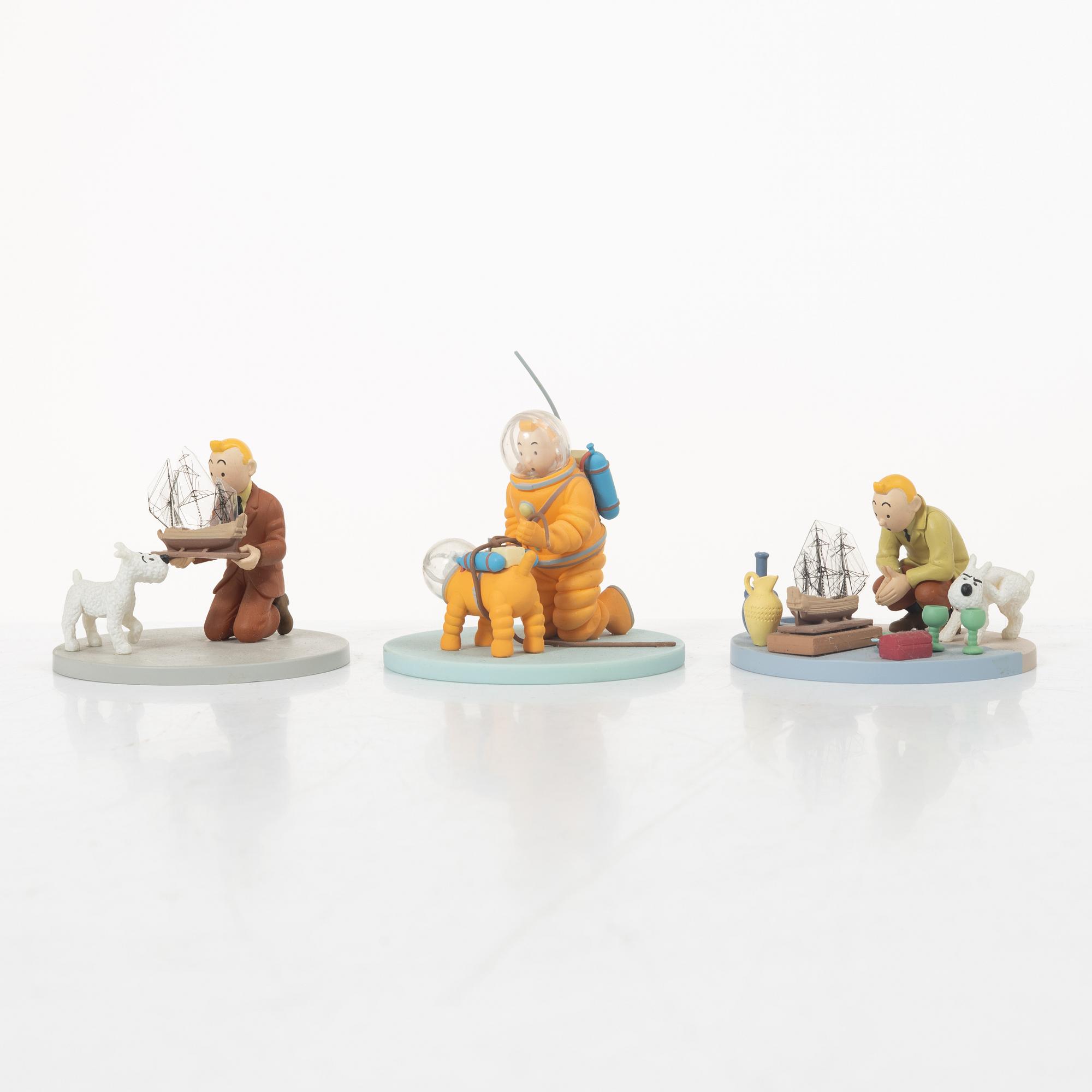 Tintin, samlarfigurer ca 25 delar, Hergé Moulins Art.