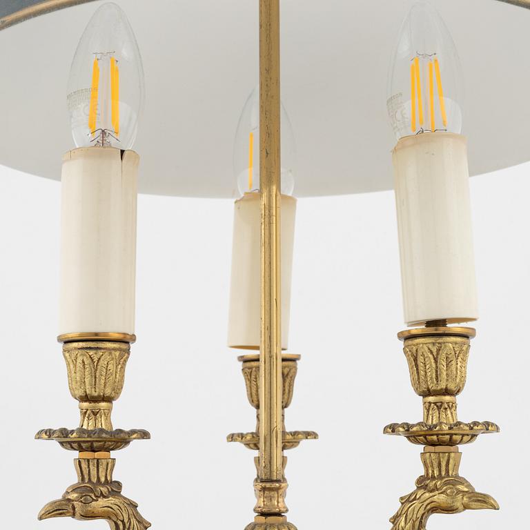 An Empire style bouillotte table lamp, Armaturhantverk, Tibro, second half of the 20th Century.