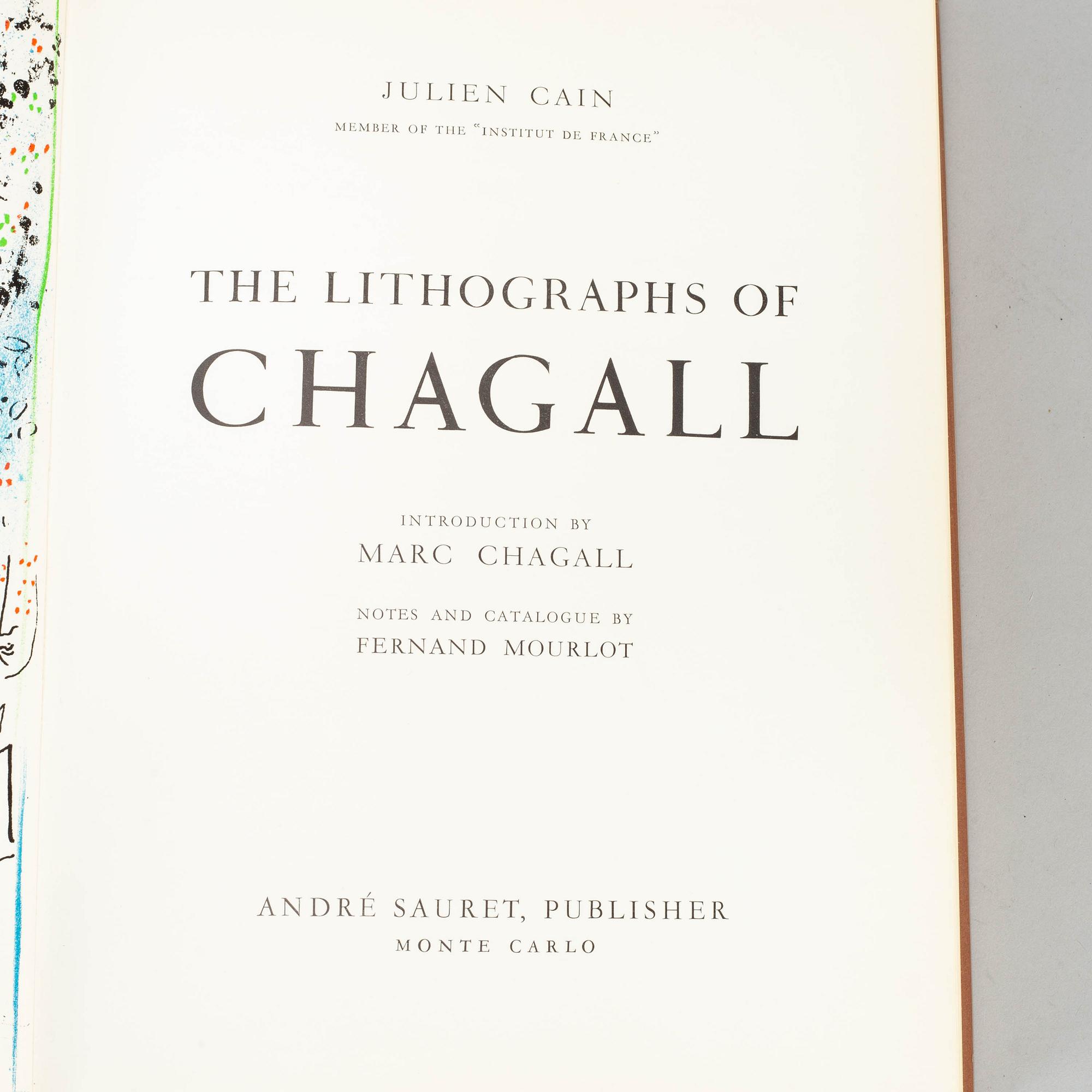 BOK, "The Litographs of Chagall", André Sauret, Monte Carlo, 1960.