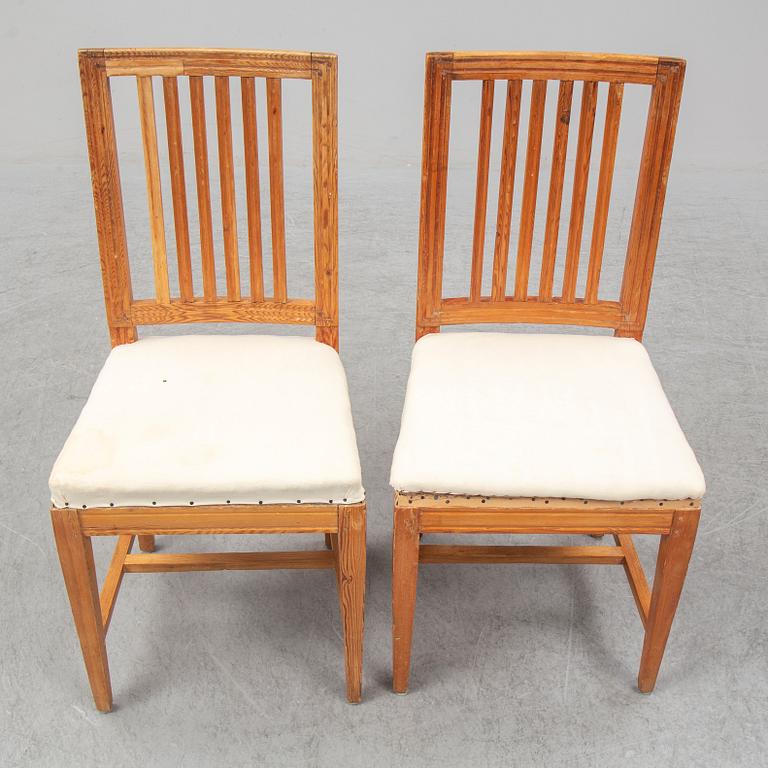 Six Swedish 19th century chairs.
