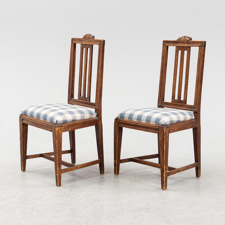 A pair of Gustavian chairs, second half of the 20th Century.