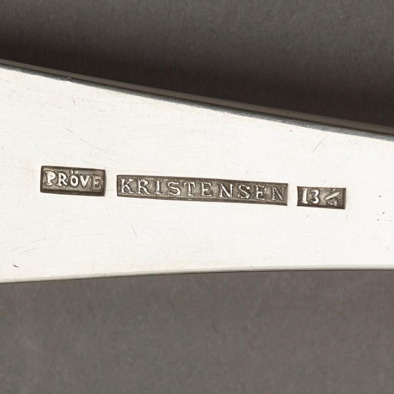 A Norwegian 19th century silver serving-spoon, marks of Kristensen, Drammen c. 1860.