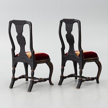 Stolar ett par, senbarock, 1700-tal.