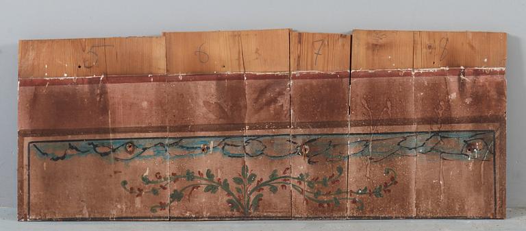 A set of Swedish mid 19th century wooden painted panels.