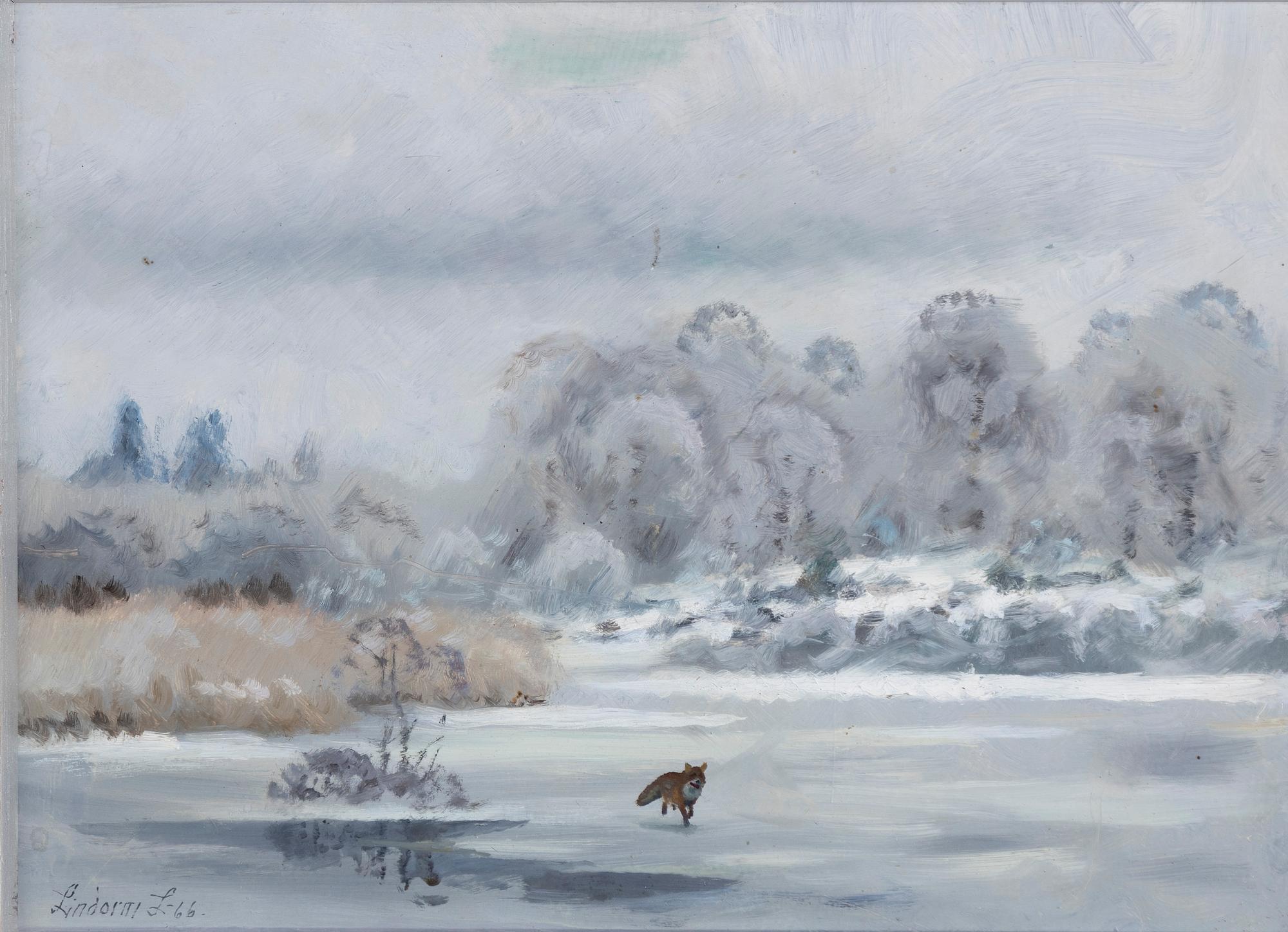 Lindorm Liljefors, The fox scurries across the ice.