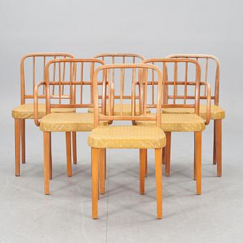 KARMSTOLAR, ett par och STOLAR, 4 st, modell 811, troligen Josef Hoffmann eller Josef Frank för Thonet, 1930-tal.