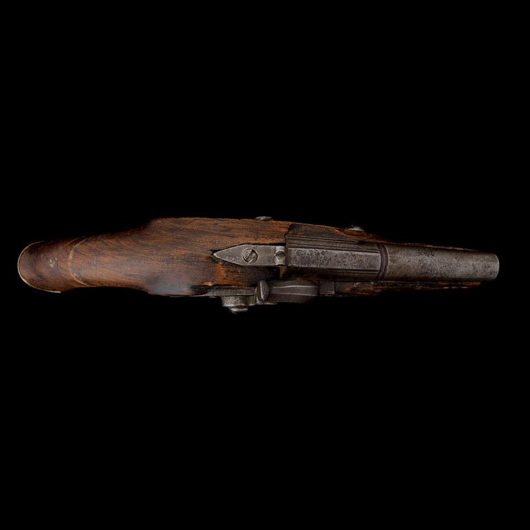 PERCUSSION LOCK PISTOL, mid 19th century.