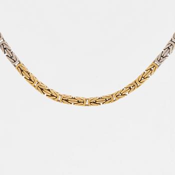 LÅNG KEDJA, Köningskette, Kejsarlänk, 14K guld i två färger.