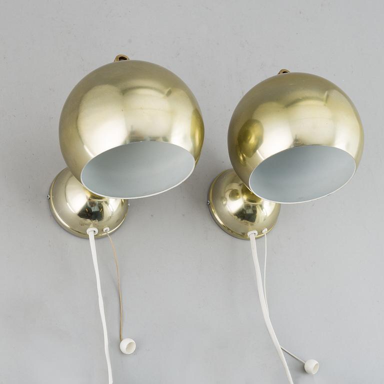 A pair of wall lamps, BJS, Skellefteå, 1970s.
