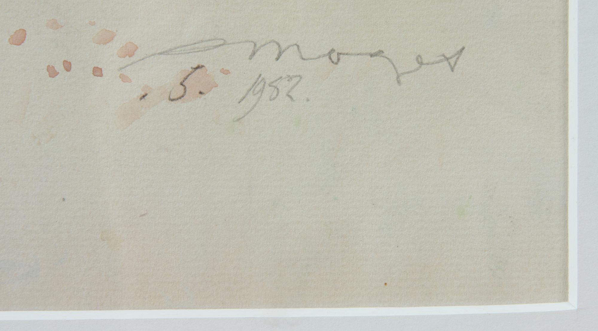 PIET MOGET, akvarell, sign o dat 1952.