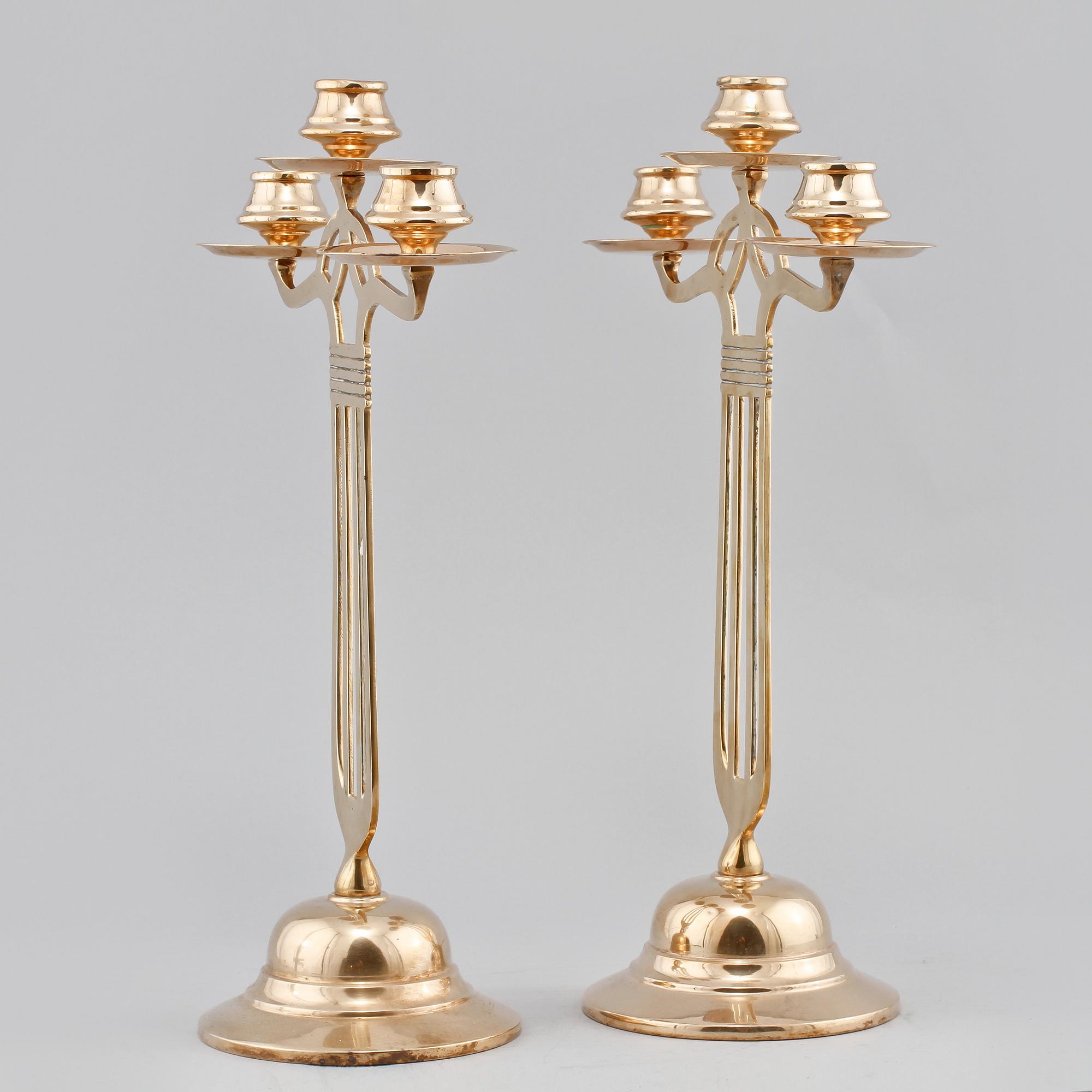 KANDELABRAR, ett par, Jugend, 1900-talets första hälft.