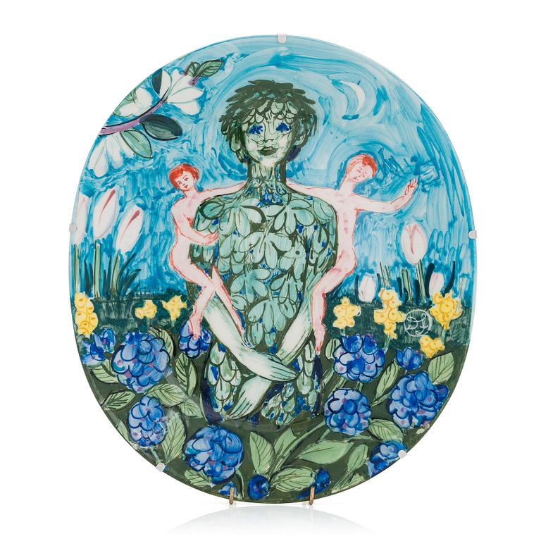 Dorrit von Fieandt, a variation of the decorative plate, 'Gemini', from Horoscope series, signed DF.