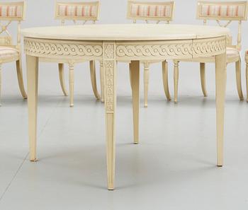 MATSALSGRUPP, 7 delar, gustaviansk stil, 1900-tal.