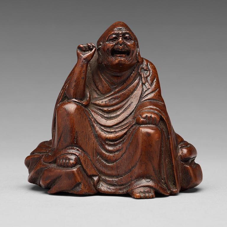 A bamboo scupture of an immortal, Qing dynasty.