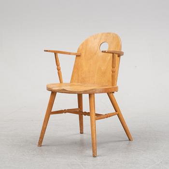 Uno Åhrén, a birch and beech table and pair of armchairs, Gemla, 1930's.