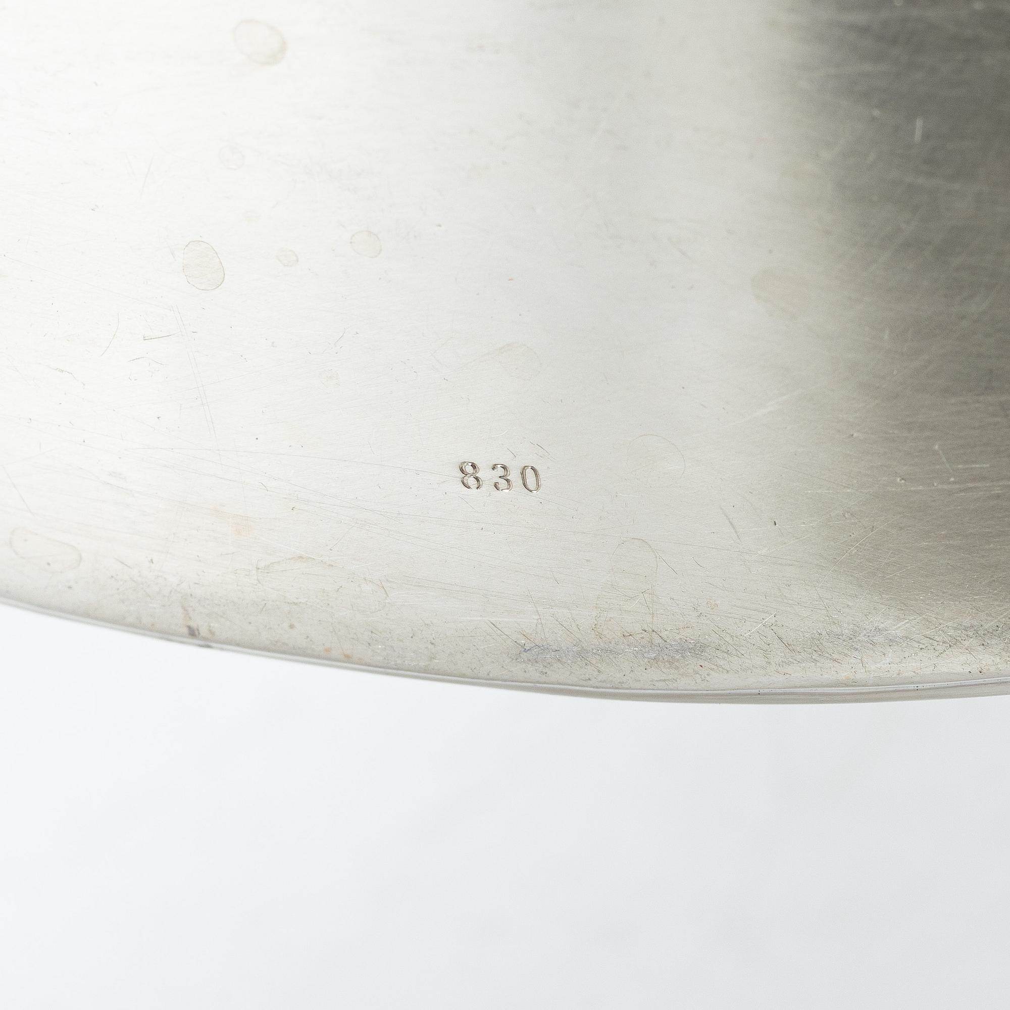 Dish, tray and bowl, silver, including with mark of K Anderson, Stockholm 1925.