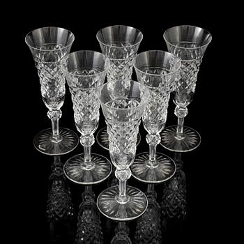 A set of six champagne glasses, first half of the 20th century.