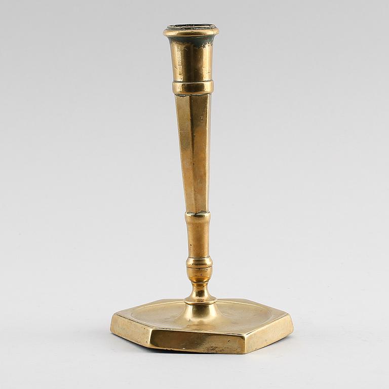 LJUSSTAKE, mässing, 1700-tal.