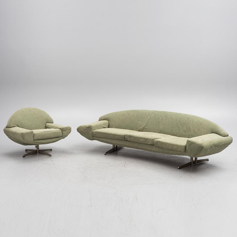 Johannes Andersen, sofa and armchair, "Capri", Trensum, second half of the 20th century.