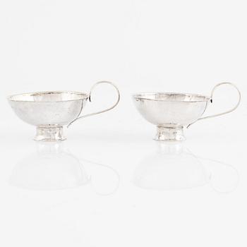 Punschmuggar, 14 st, silver, bl.a. Ceson Guldvaru AB, Göteborg 1976.