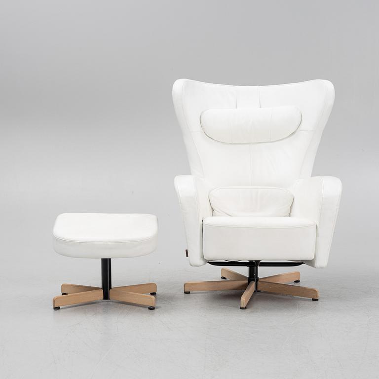 Helge Taraldsen, an 'Amanda' leather easy chair and ottoman, Brunstad, Norway, 2014.